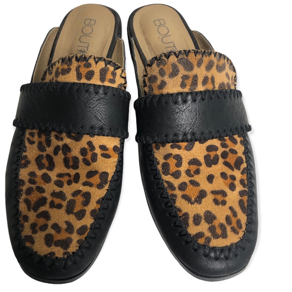 Corky’s Canterbury Black and Leopard slip on mule